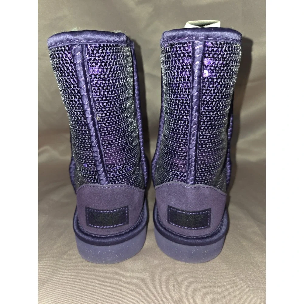 UGG Australia Sparkle Purple Sequin Pull On Boots Limited Edition Women's 4 - Picture 4 of 9